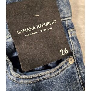 Banana Republic Premium Denim High Rise Wide Leg Jeans Blue Size 26 Medium Wash
